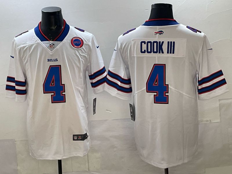 Men 2025 Nike Buffalo Bills #4 Cook iii white Limited NFL Jersey style 03->new york giants->NFL Jersey